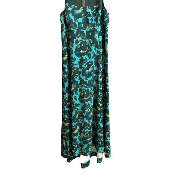 NEW Anthropologie Maeve Mesh Halter Midi Dress Sz Small Turquoise Floral - Picture 9 of 16